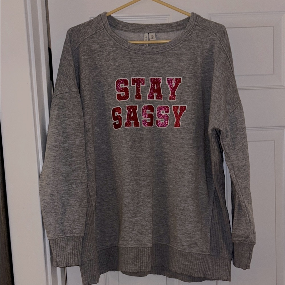 Gray 'Stay Sassy' Women's Sweater
